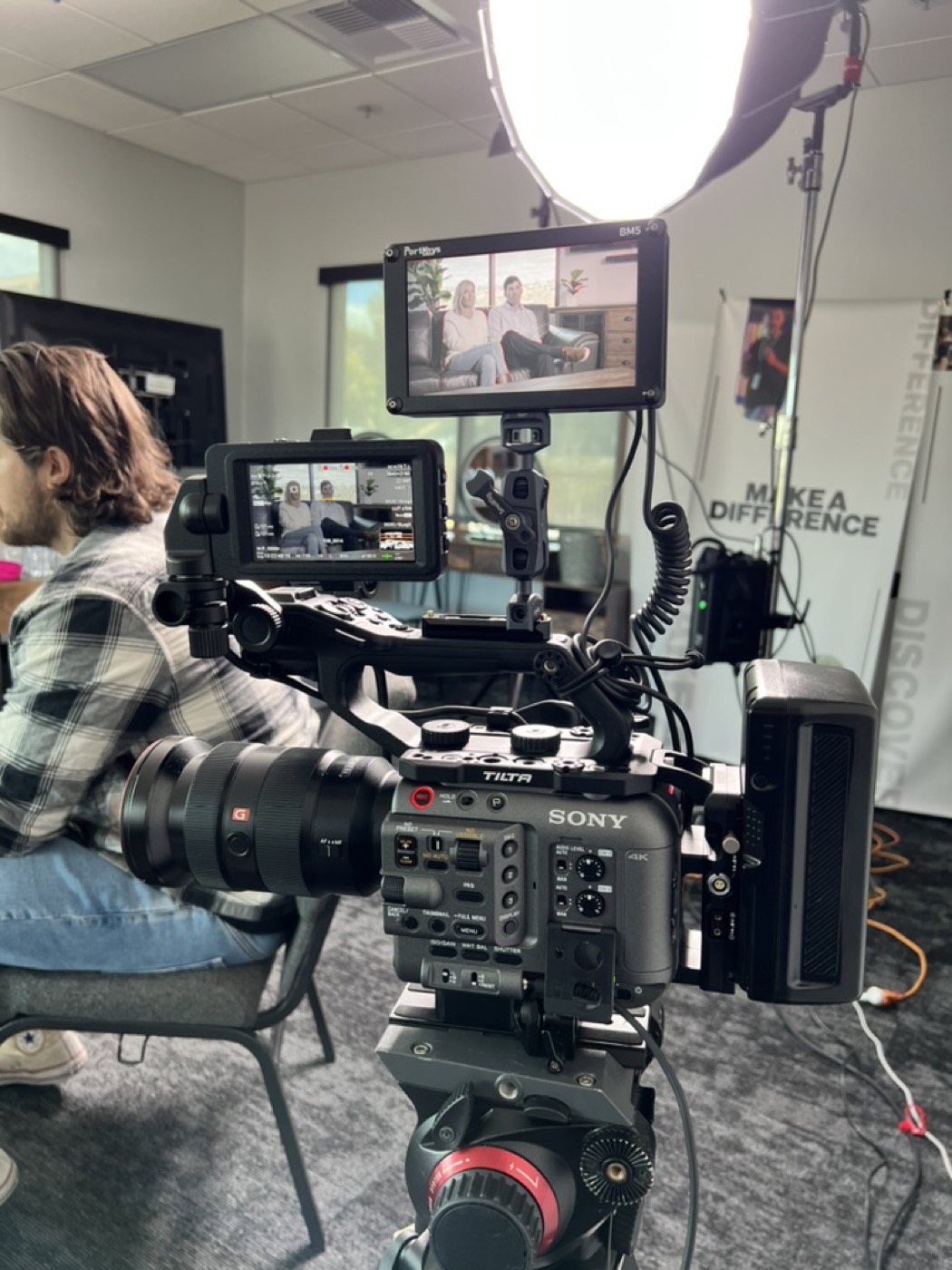 Tidal Media Co cinema camera and monitors on set